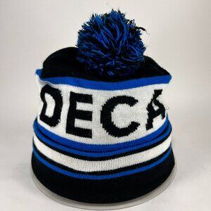 DECA Beanie Skull Cap Hat Ski Knit Winter Black Outdoor Pom Pom Adult Mens